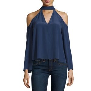 Keepsake Stay Close Long-Sleeve Silk Halter Top